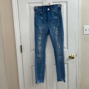 Size 0 Aeropostale high-waisted blue skinny jeans